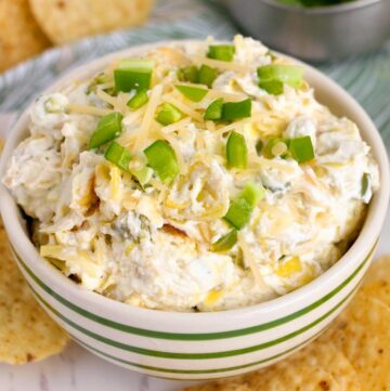 Baked Artichoke Jalapeño Dip in a bowl