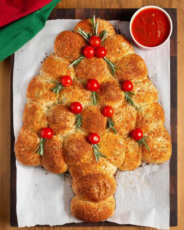 Dinner Roll Christmas Tree pull apart appetizer