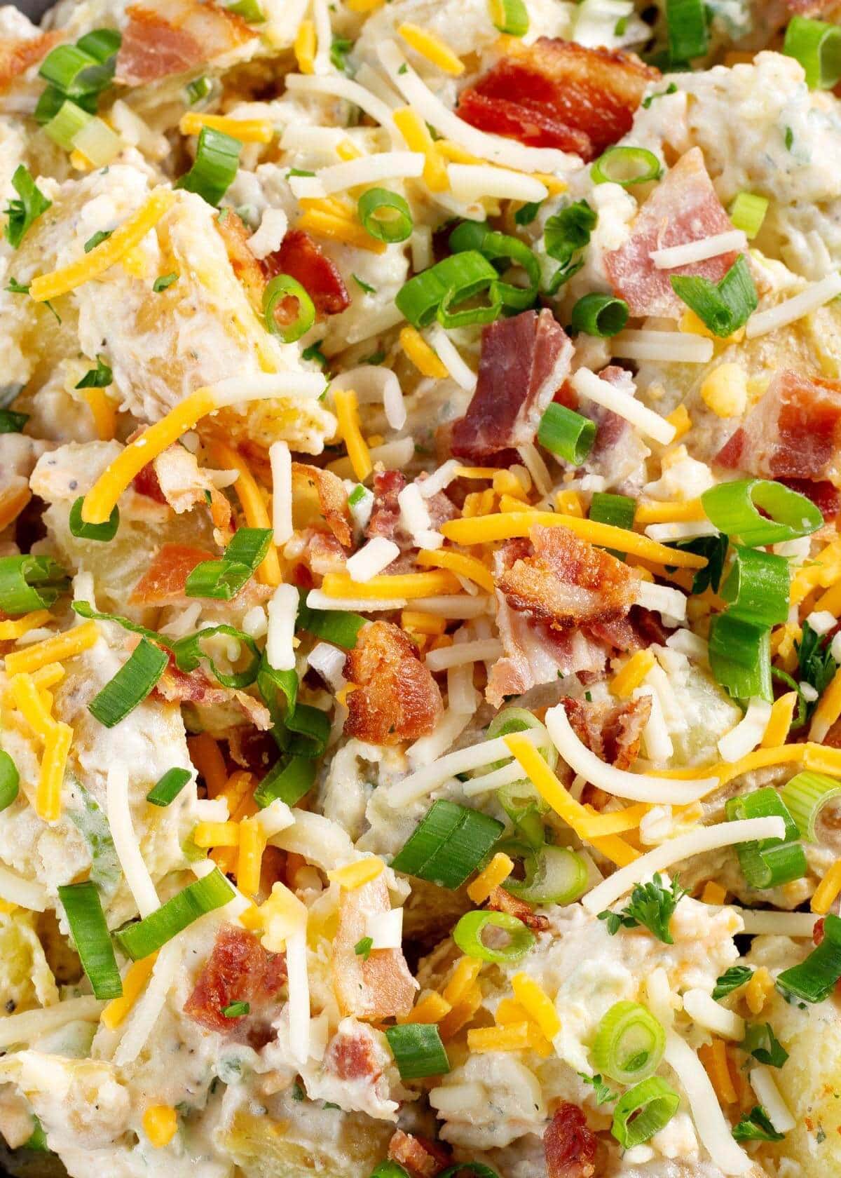 Loaded Potato Salad very closeup
