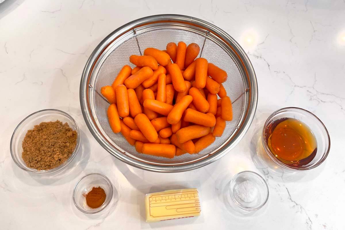 Slow Cooker Maple Brown Sugar Carrots ingredients