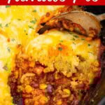 Slow Cooker Tamale Pie closeup in crock.