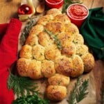 Mozzarella Stuffed Dinner Roll Christmas Tree Appetizer