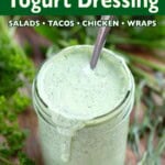 Creamy Herb Yogurt Dressing in a jar