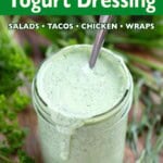 Creamy Herb Yogurt Dressing in a jar