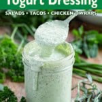 Creamy Herb Yogurt Dressing in a jar