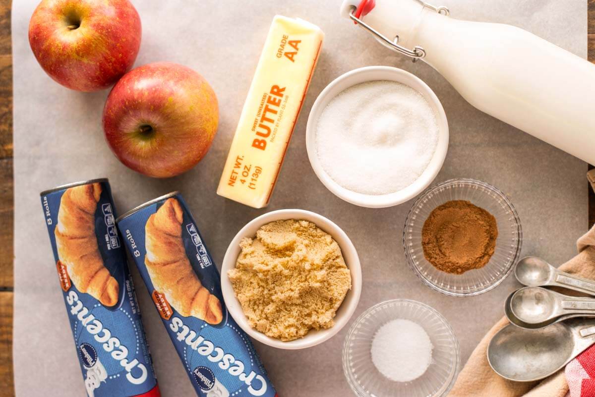 Crescent Roll Apple Dumplings ingredients shot