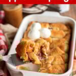 Crescent Roll Apple Dumplings on a spatula