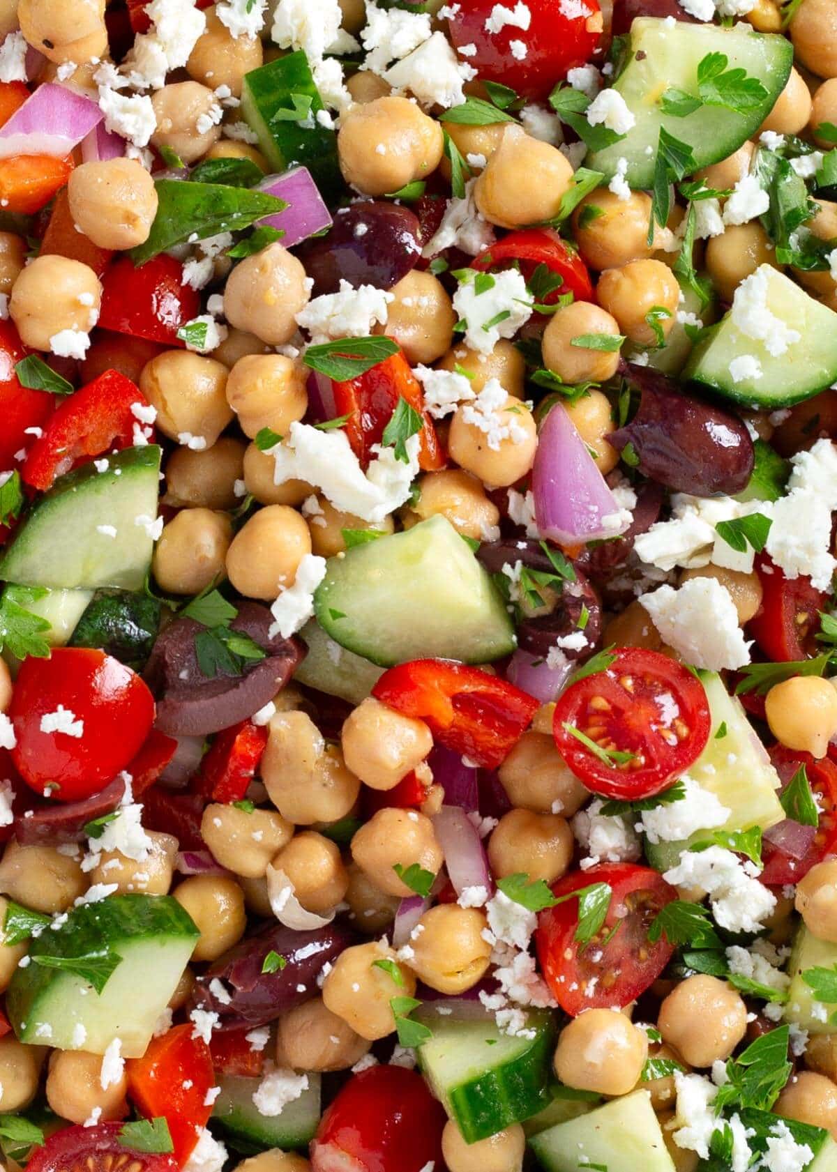 Mediterranean Chickpea Salad closeup