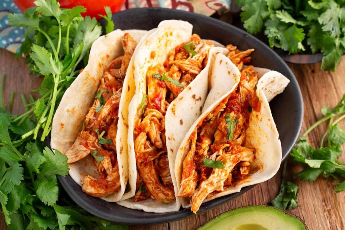 3 Easy Baked Salsa Chicken tacos