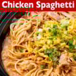 Crockpot Taco Ranch Chicken Spaghetti