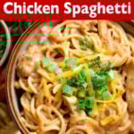 Crockpot Taco Ranch Chicken Spaghetti