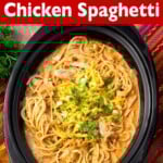 Crockpot Taco Ranch Chicken Spaghetti