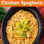 Crockpot Taco Ranch Chicken Spaghetti