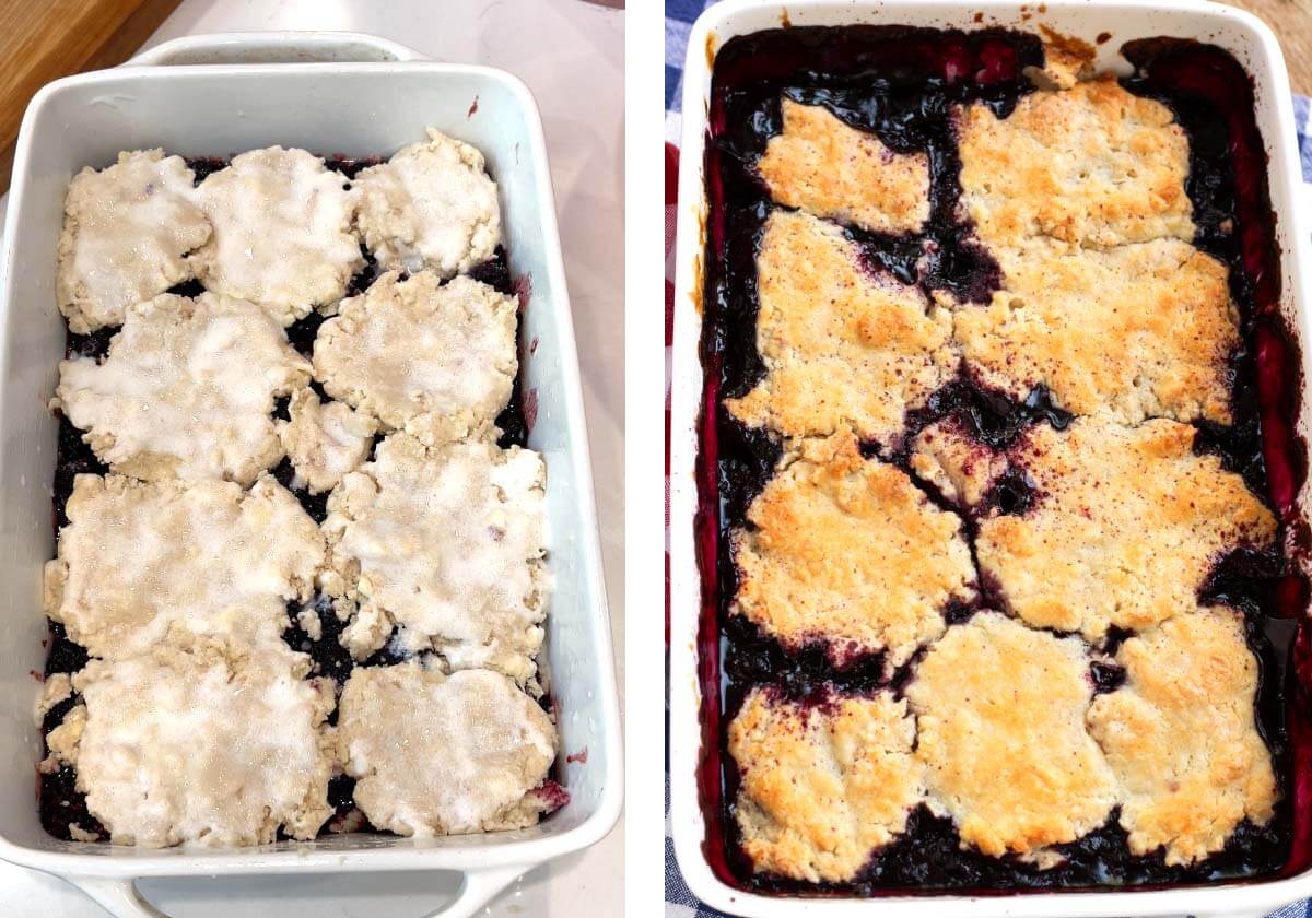 cobbler ready to bake, cobbler baked