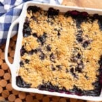 Easy Blueberry Crisp in baking dish