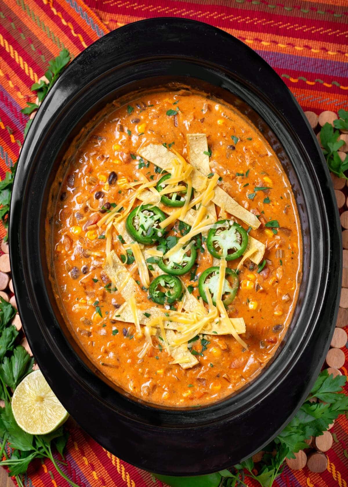 Crockpot Chicken Tortilla Soup