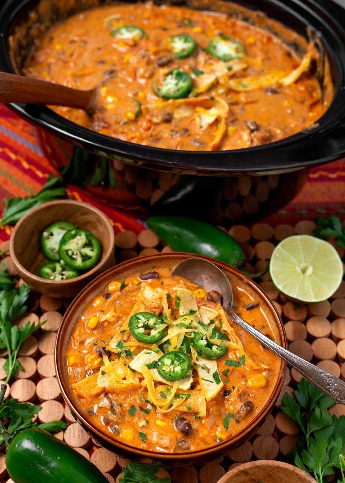 Crockpot Chicken Tortilla Soup
