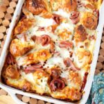 Croissant Breakfast Casserole with Ham and Cheese