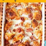 Croissant Breakfast Casserole with Ham and Cheese