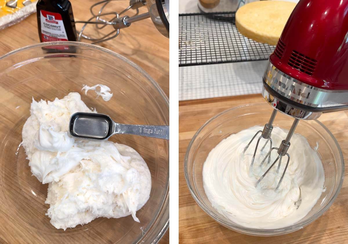 mixing up the frosting