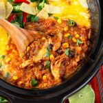 Crockpot Chicken Enchilada Casserole
