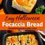 Easy Halloween Focaccia Bread