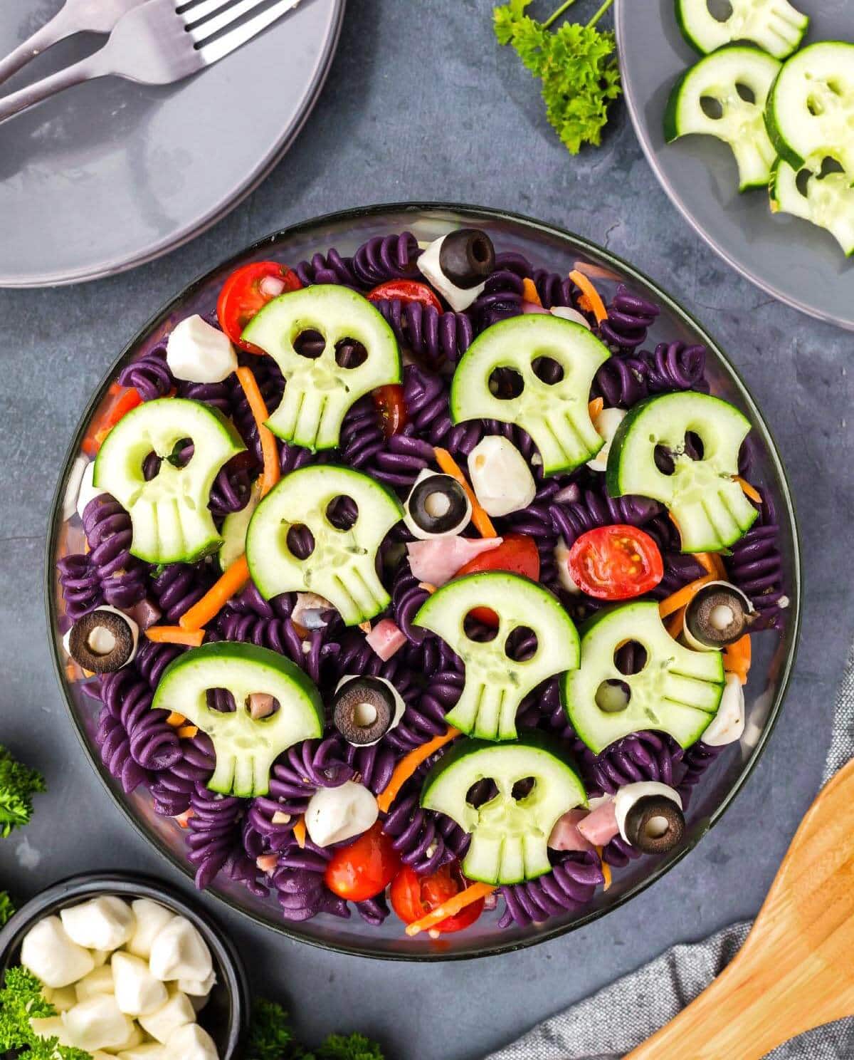 Skull Halloween Pasta Salad