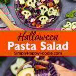 Halloween Pasta Salad with Cucumber Skulls