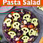 Halloween Pasta Salad with Cucumber Skulls