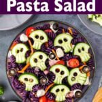 Halloween Pasta Salad with Cucumber Skulls