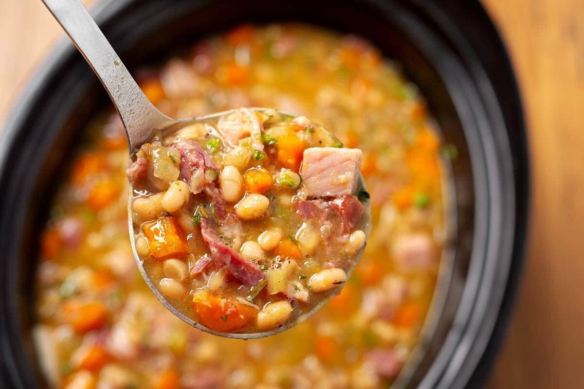 Slow Cooker Ham and Bean Soup