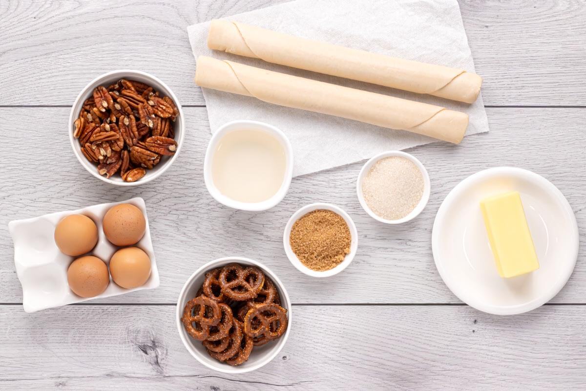 pecan slab pie ingredients shot