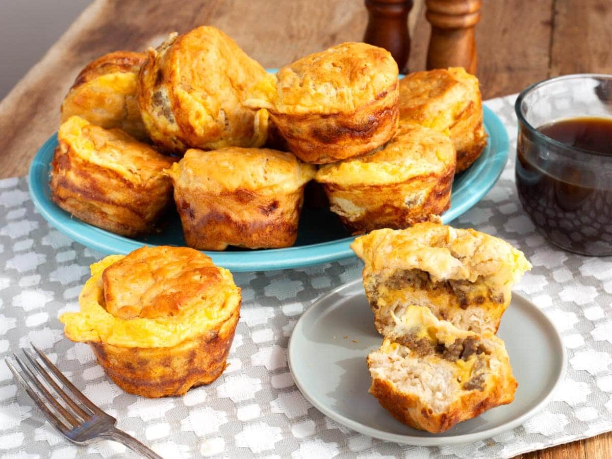 Sausage Egg and Cheese Biscuit Muffins