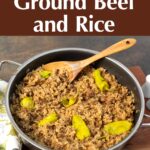 mississippi ground beef and rice in a skillet