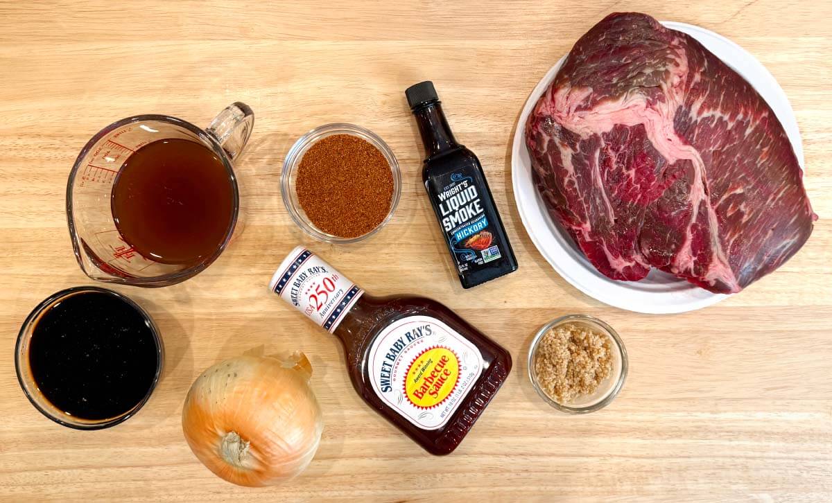 Smoky BBQ Pot Roast ingredients shot